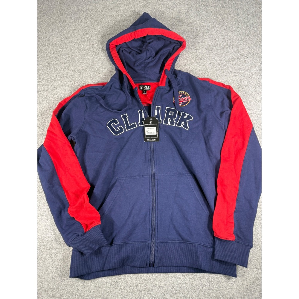 FISLL Indiana Fever Caitlin Clark 22 Full Zip Hoodie Navy Red WNBA WW4F4504H M